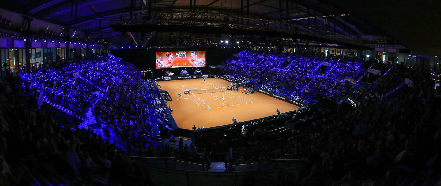 Blick auf den Center Court der Porsche-Arena in Stuttgart