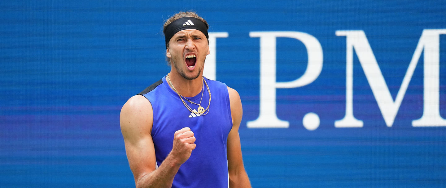 Alexander Zverev during a men's singles quarterfinal match at the 2024 US Open on Tuesday, Sep. 3, 2024 in Flushing, NY. (Garrett Ellwood/USTA)