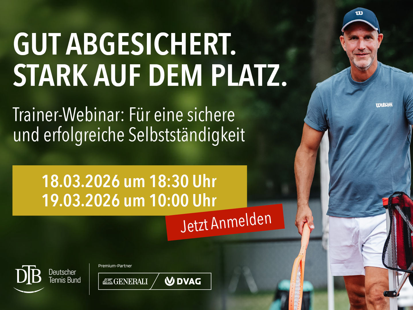 Tennis Trainer Webinar Promotion with Event Dates