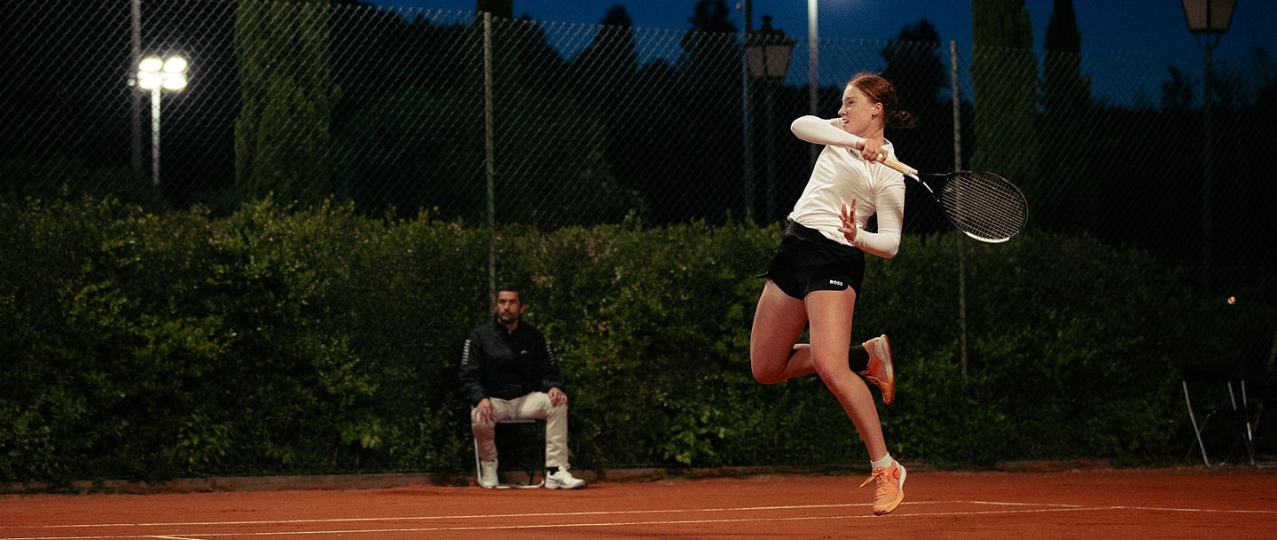 Ella Seidel spielte ihr zweites Match unter Flutlicht