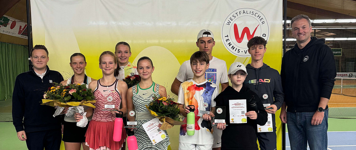 Die Siegerinnen, Sieger, Finalistinnen und Finalisten der 47. Westfälischen Jugendmeisterschaften.