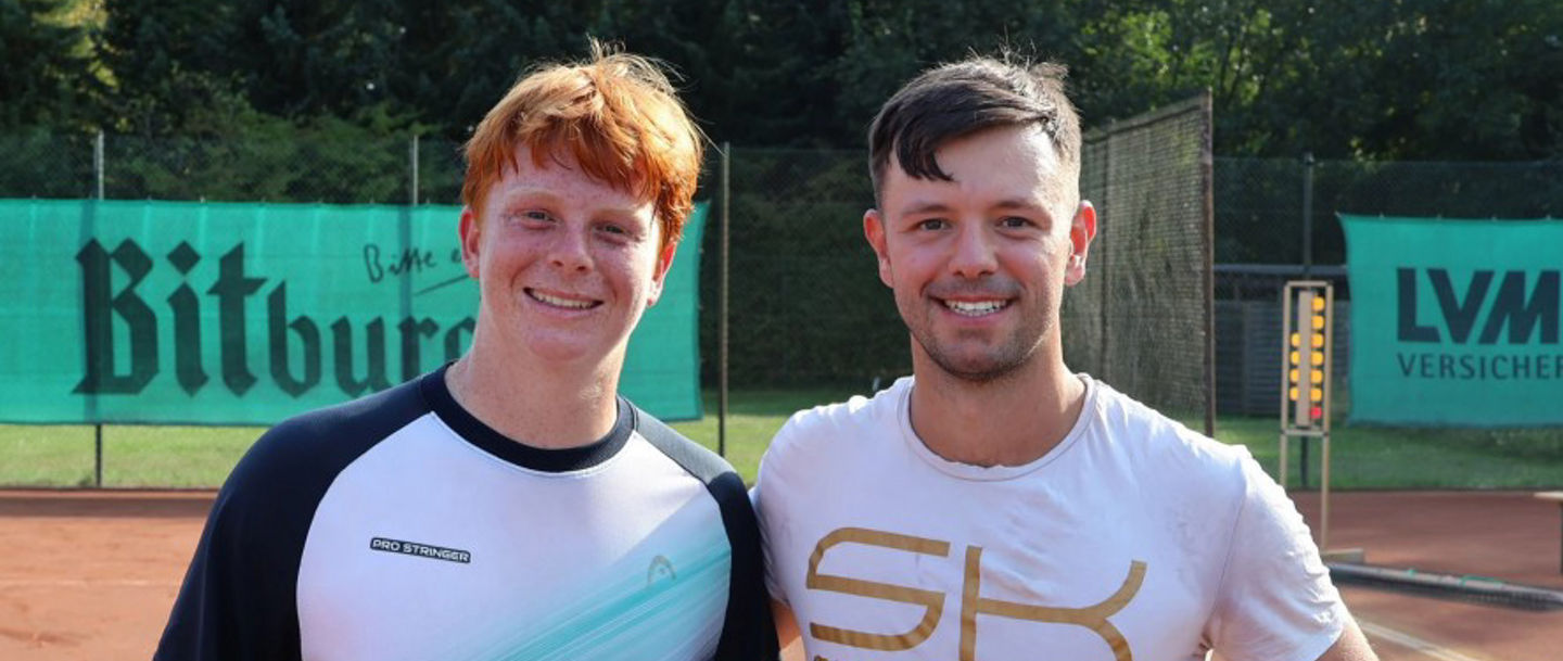 Boten in Handorf tolles Tennis: Finalist Jamie Mackensie (links) und Sieger Marcel Zielinski. © Handorf Open