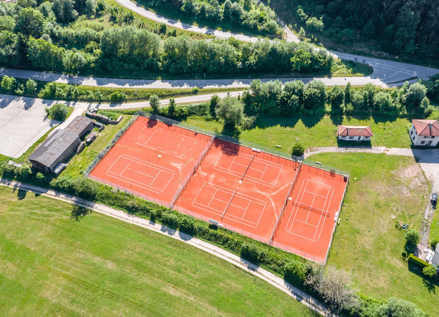 Tennisanlage aus der Luft