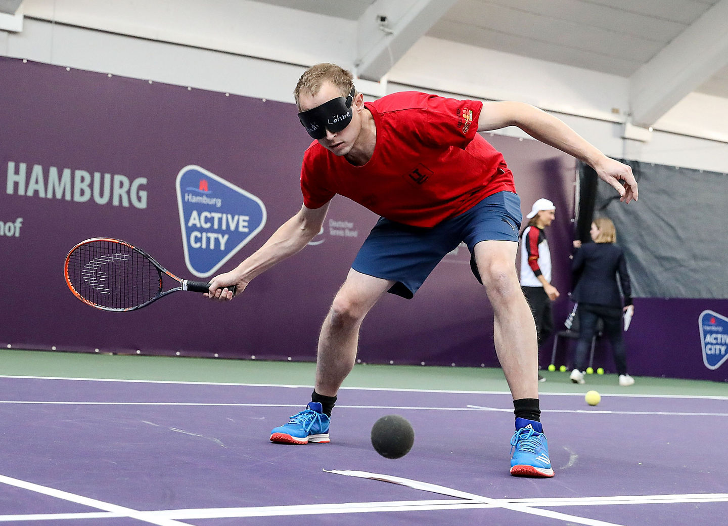 Präsentation Blindentennis, Halbfinaltag, Tennis Challenger Hamburg 2019, ATP Challenger Tour, Hamburg, 26.10.2019, Foto: Claudio Gärtner