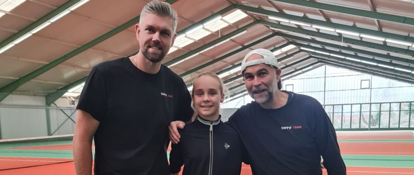 Eva-Marie Kühle mit HTV-Landestrainern Kevin Böttcher & Christof Büttner beim Baden Junior Cup