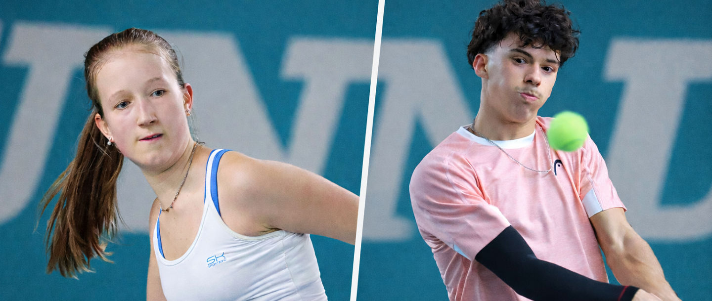 Lisanne Maß und Jordan Jordan Mihajloski siegen bei den U18-Jährigen in der Halle.