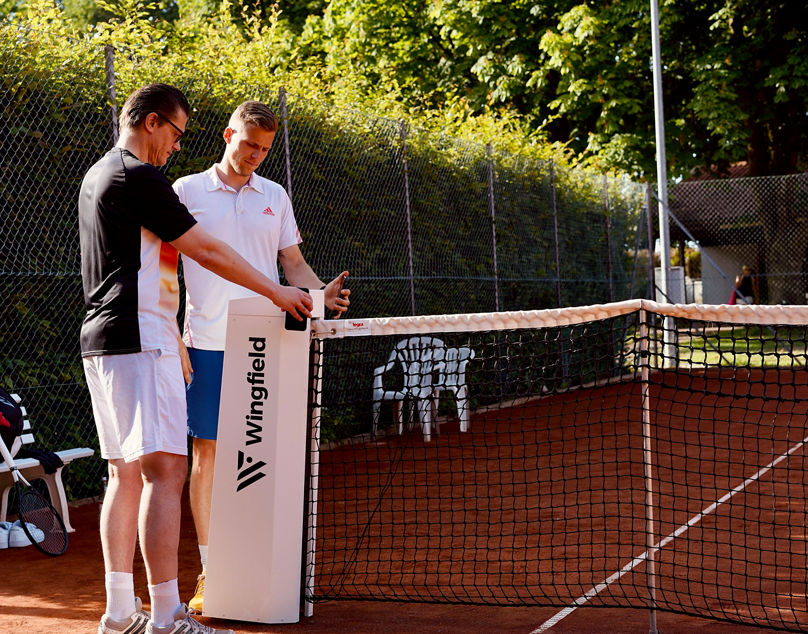 Zwei Spieler auf einem Wingfield-Court. Fotograf Wingfield