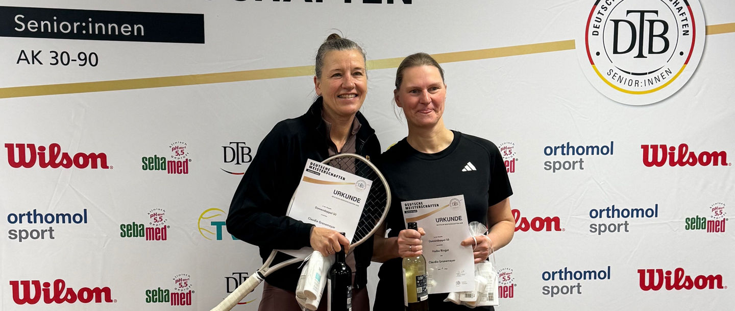Heike Ringat (rechts): Dt. Meisterin Damen-Doppel 50
