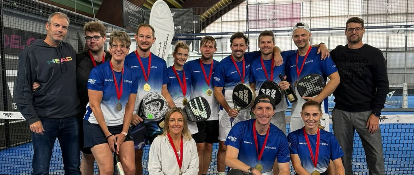 Group of Padel Players with Trophies
