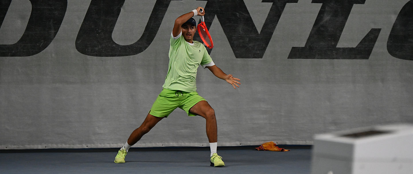 Arian Hasas beim Spiel auf dem Platz bei den Baden-Württembergischen Nachwuchsmeisterschaften in Leimen