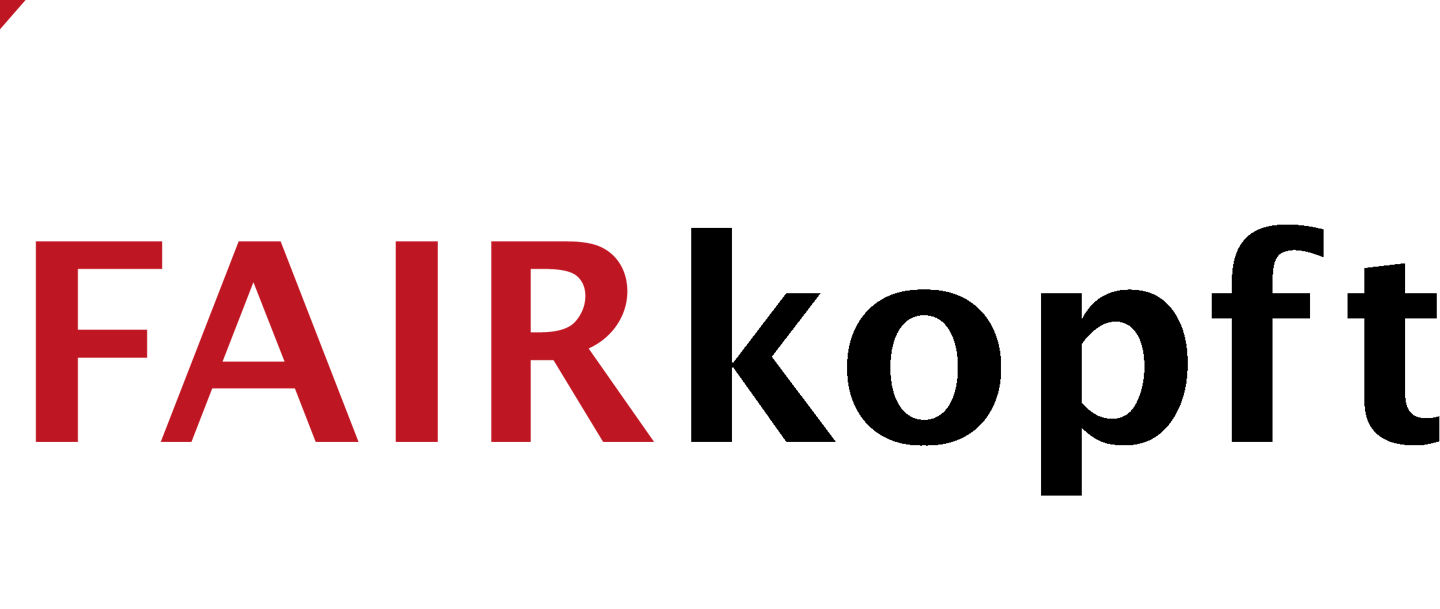 Logo mit Zielscheibe und einem Schriftzug FAIRkopft