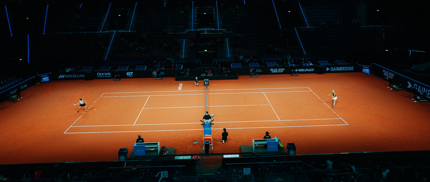 Billie Jean King Cup 2023 in Stuttgart mit dem DTB. (Deutscher Tennis Bund)14.04.2023Abdruck+jede Verwendung ohne Zustimmung vom DTB oder Philipp Reinhard ist untersagt.