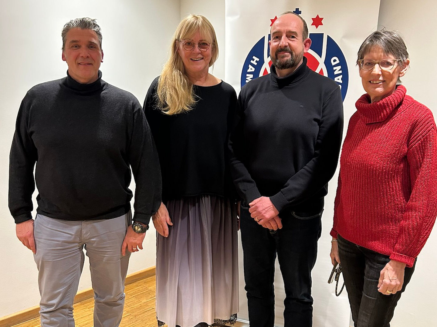 Das neue HTV-Präsidium von links nach rechts: Knut Bergmann (neu gewählt), Präsidentin Sigrid Rinow, Jan Beutel (neu gewählt) sowie Monika Leck.