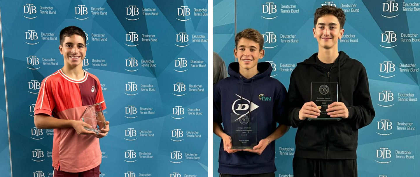 Lucas Herrera Sanchez holt sich den Deutschen Meister Titel U14 im Einzel und Luys Calin siegt im Doppel mit Louis Golz
