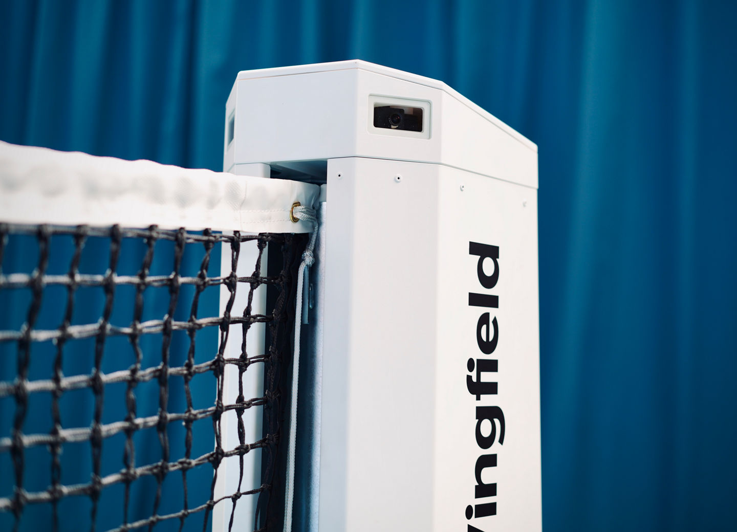 Wingfield tennis net post with camera