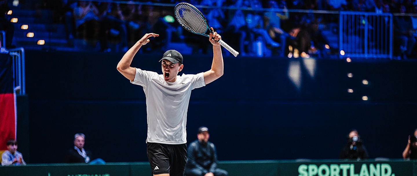 Justin Engel 2. Sieg im Davis Cup