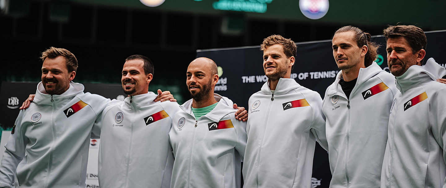 Deutsches Team beim Draw der Partie gegen Kroatien