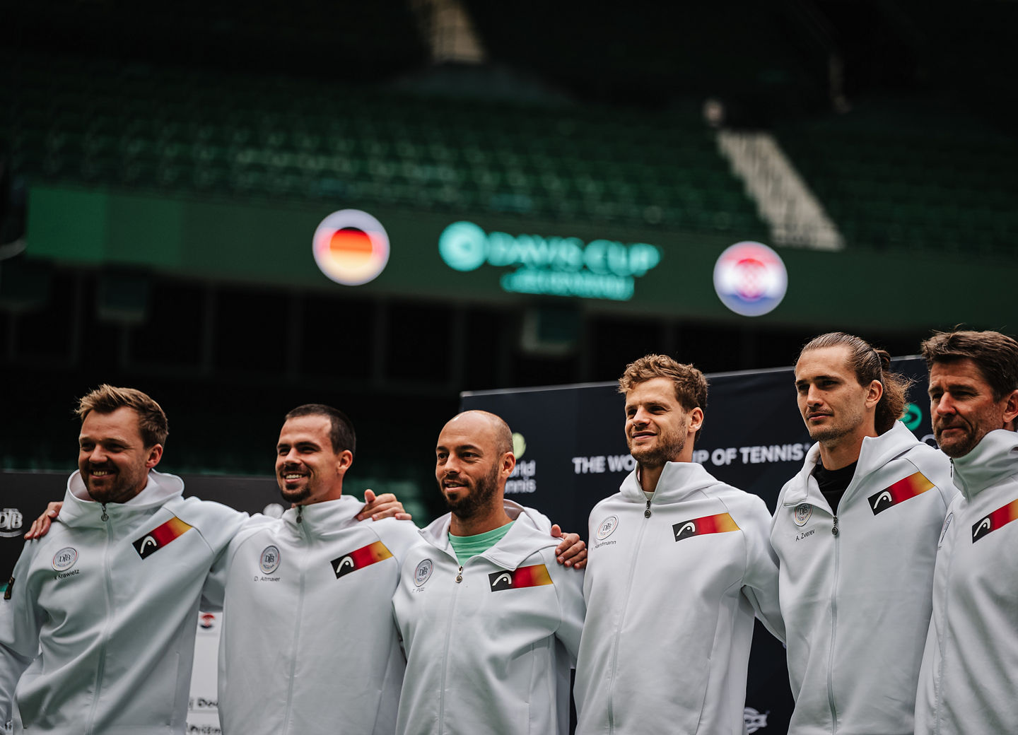 Deutsches Team beim Draw der Partie gegen Kroatien