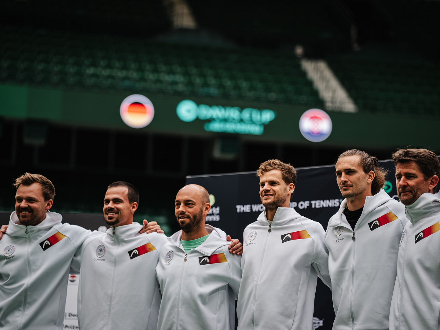 Deutsches Team beim Draw der Partie gegen Kroatien