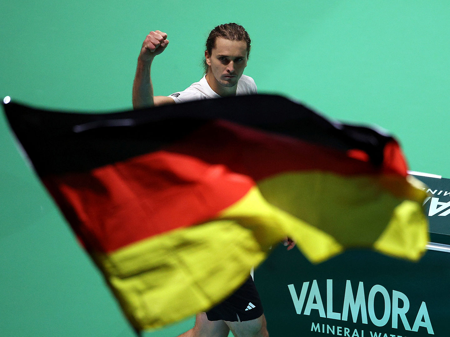 BOLOGNA, ITALY - NOVEMBER 22: Alexander Zverev of Germany celebrates after beating Jaume Munar of Spain during the Davis Cup Semi-Final match between Spain and Germany at BolognaFiere Exhibition Centre on November 22, 2025 in Bologna, Italy. (Photo by Emmanuele Ciancaglini/Getty Images for ITF)