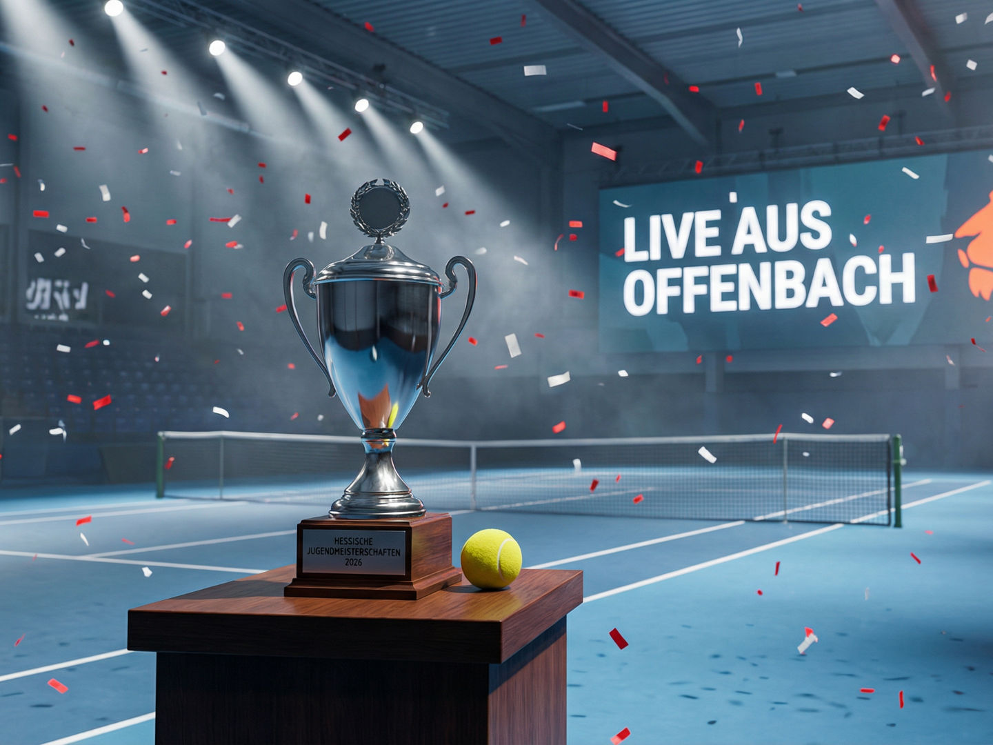 Tennis Trophy Ceremony on Indoor Court in Offenbach