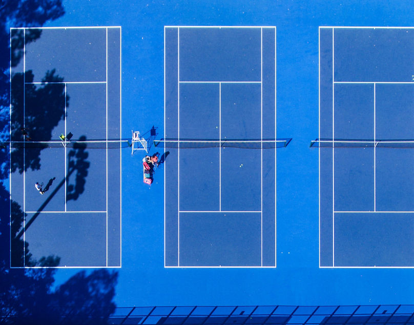 Tennis courts aerial view