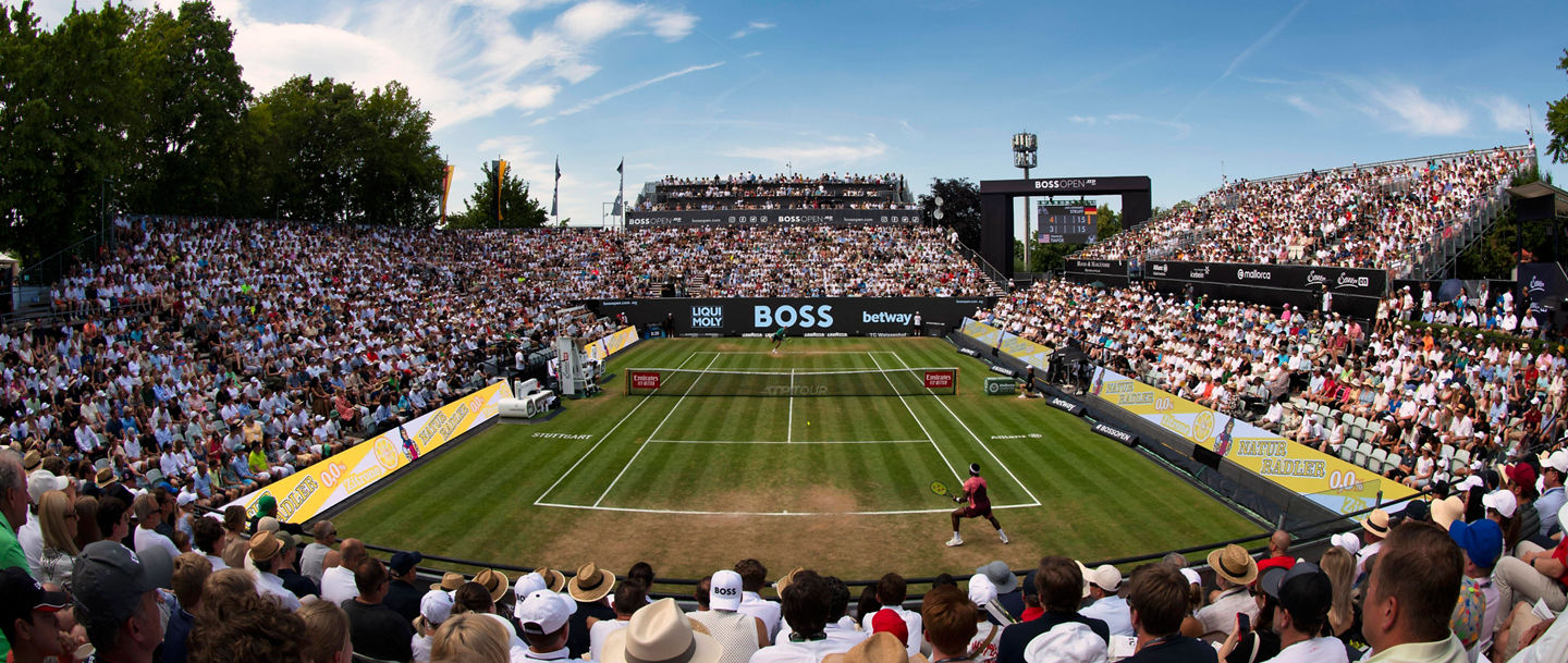 Center Court, ausverkauft, Finale Frances Tiafoe USA gegen Jan-Lennard Struff GER Tennis, BOSS Open 2023, Weissenhof, Stuttgart, Baden-WÃ¼rttemberg, Deutschland, Europa *** Center Court, sold out, Final Frances Tiafoe USA against Jan Lennard Struff ger Tennis, Boss Open 2023, Weissenhof, Stuttgart, Bathing WÃ¼rttemberg, Germany, Europe Copyright: imageBROKER/MichaelxWeber iblimw09362499.jpg Bitte beachten Sie die gesetzlichen Bestimmungen des deutschen Urheberrechtes hinsichtlich der Namensnennung des Fotografen im direkten Umfeld der VerÃ¶ffentlichung