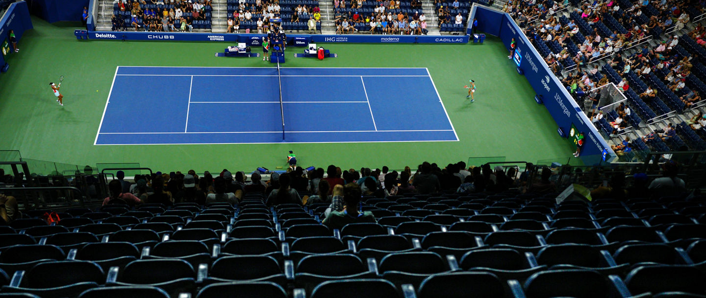 Empty seats in Louis Armstrong Stadium