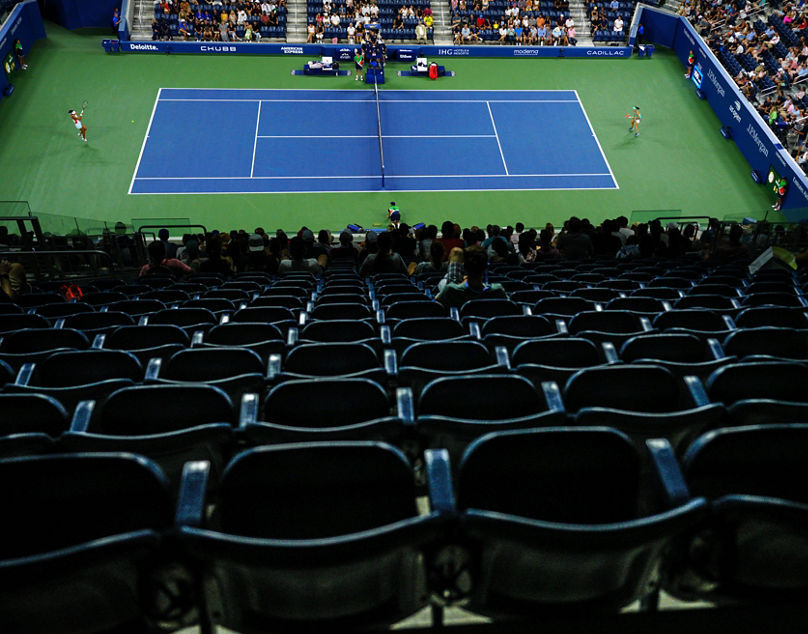 Empty seats in Louis Armstrong Stadium