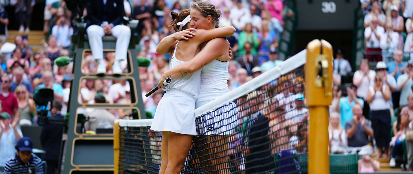 Mandatory Credit: Photo by Javier Garcia/Shutterstock 13012869bn Tatjana Maria and Jule Niemeier embrace after their quarter-final match in which Tatjana Maria won Wimbledon Tennis Championships, Day 9, The All England Lawn Tennis and Croquet Club, London, UK - 05 Jul 2022 Wimbledon Tennis Championships, Day 9, The All England Lawn Tennis and Croquet Club, London, UK - 05 Jul 2022 PUBLICATIONxINxGERxSUIxAUTXHUNxGRExMLTxCYPxROMxBULxUAExKSAxONLY Copyright: xJavierxGarcia/Shutterstockx 13012869bn 