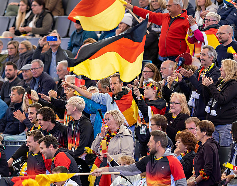  Deutsche Tennis Fans 16.09.22, Hamburg, Davis Cup Finals Hamburg by Rakuten, Germany vs. Belgium  *** German Tennis Fans 16 09 22, Hamburg, Davis Cup Finals Hamburg by Rakuten, Germany vs Belgium 