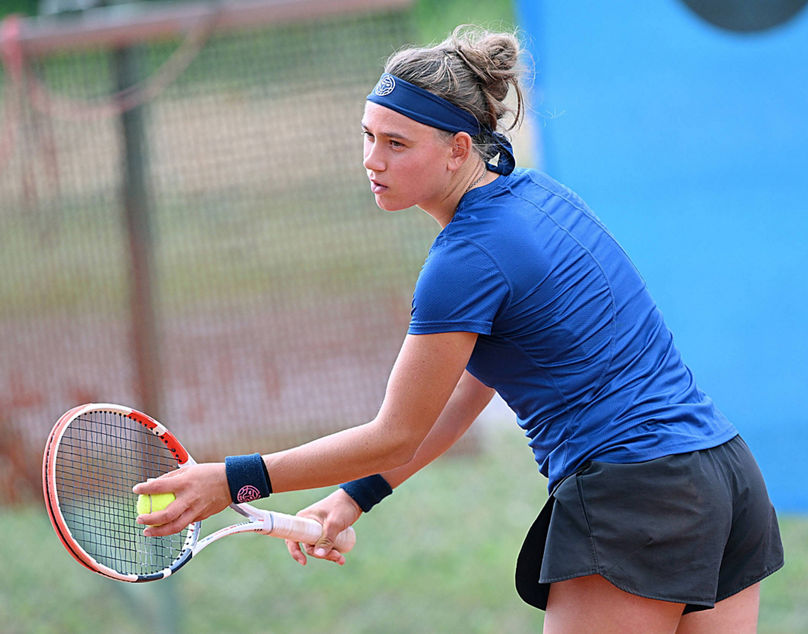 Tennis Frauen ITF Tour AHG BMW Cup Bildechingen 2023 24.07.2023 Qualifikation Sina HERRMANN GER *** Tennis Women ITF Tour AHG BMW Cup Bildechingen 2023 24 07 2023 Qualification Sina HERRMANN GER