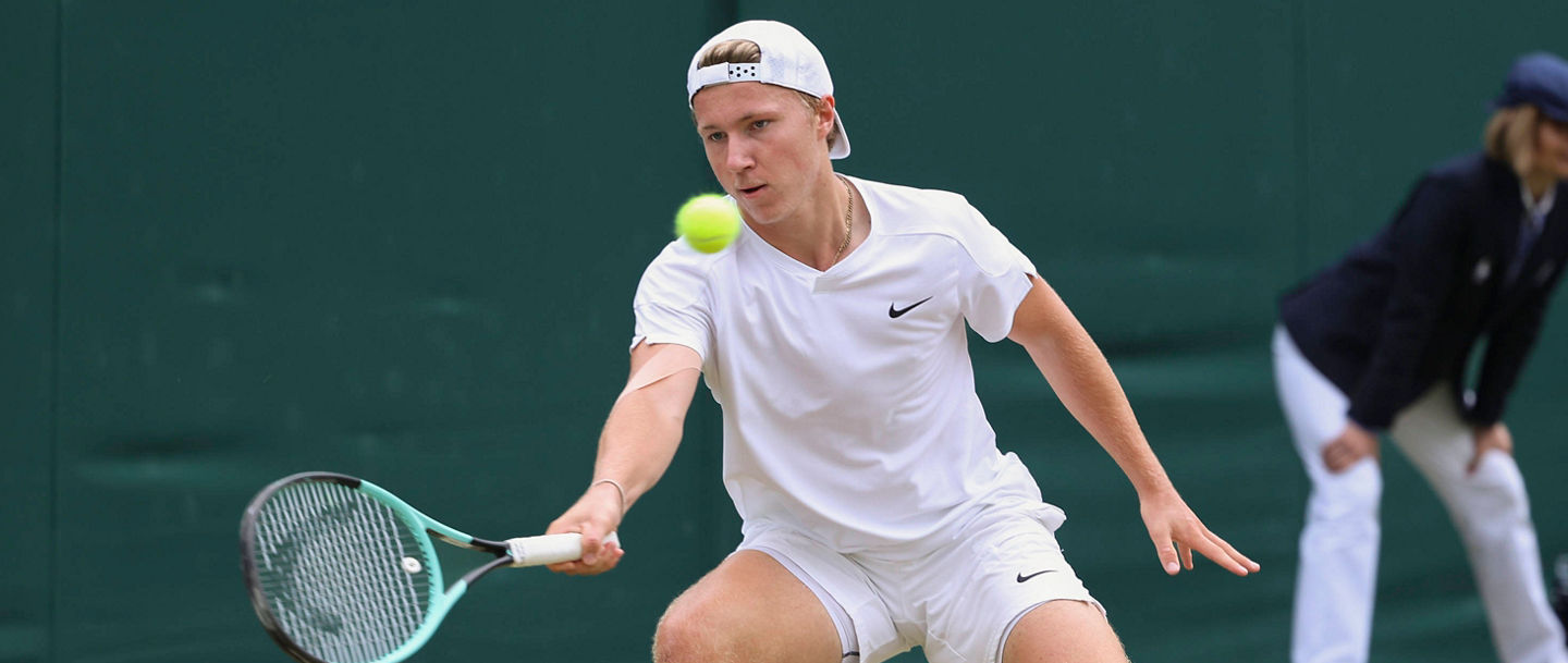 Max Schönhaus bei seinem Auftritt in Wimbledon 2024