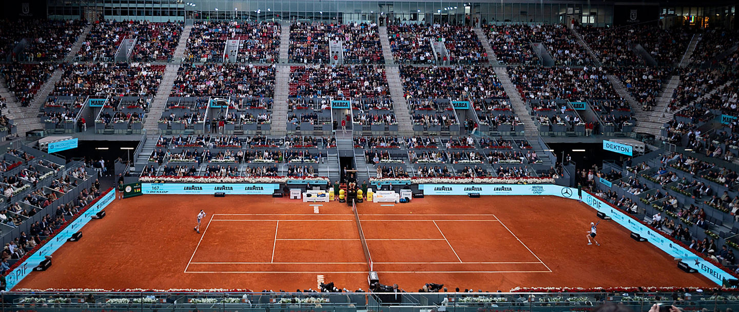 Mutua Madrid Open 2025 A general view of the stadium during the Men s Singles Final between Casper Ruud of Norway and Jack Draper of Great Britain during the Mutua Madrid Open 2025 tournament celebrated at La Caja Magica on May 04, 2025 in Madrid, Spain. Madrid La Caja Magica Madrid Spain Copyright: xAlbertoxGardinx AGardin_20250504_Mutua_Madrid_Open_0690