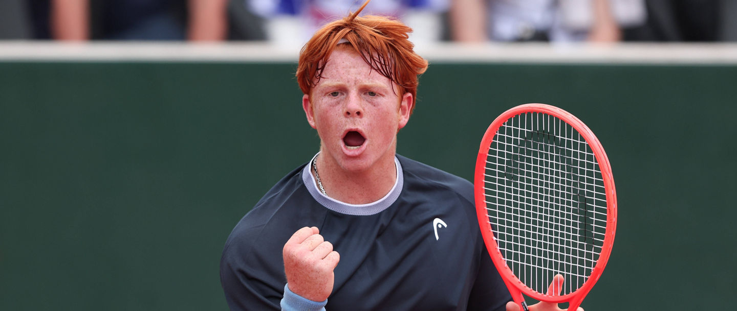 Jamie Mackenzie GER macht die Faust und jubelt, Jubel,Freude,Emotion, Jungen Einzel, Boys Singles *** Jamie Mackenzie GER makes a fist and cheers, Cheers,Joy,Emotion, Boys Singles, Boys Singles Copyright: xJuergenxHasenkopfx