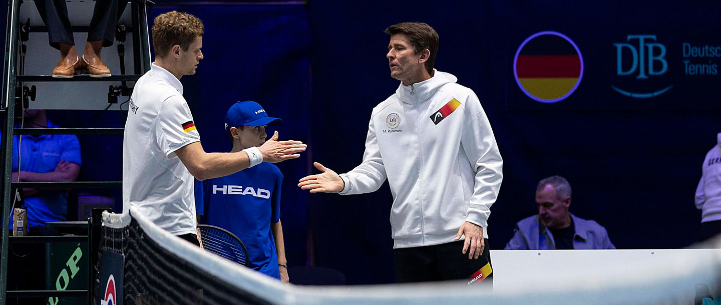 Yannick Hanfmann (li.) mit Davis Cup-Teamchef Michael Kohlmann