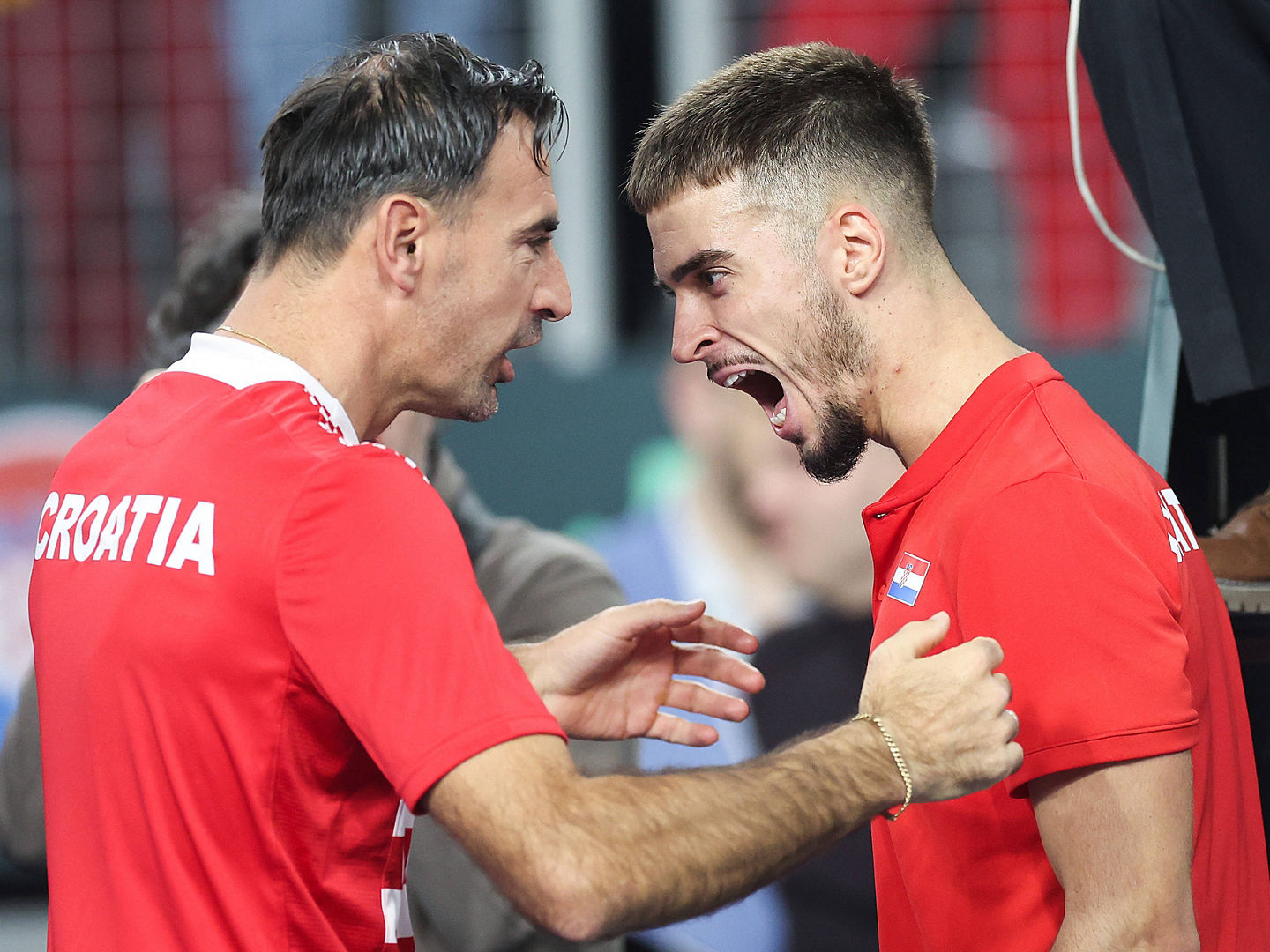 Davis Cup - Qualifiers - Croatia v Denmark Croatia s Dino Prizmic celebrates his vicotry during singles match against Denmark s Elmer Moller on February 7, 2026 in Varazdin Croatia PUBLICATIONxNOTxINxFRAxCROxBIHxSRBxMNExSLO SlavkoxMidzor/PIXSELL