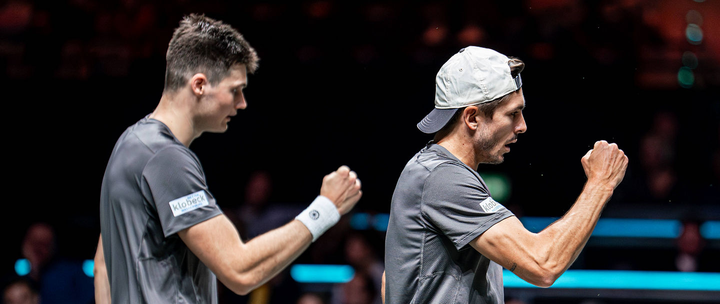 Deutschlands Top-Doppelspieler Mark Wallner (links) und Jakob Schnaitter haben sich längst an die No-Ad-Regel gewöhnt