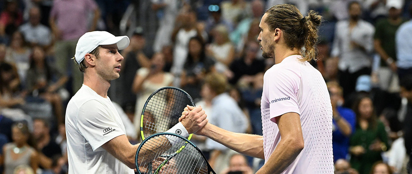 FLUSHING NY- SEPTEMBER 09: Alexander Zverev Vs Botic van de Zandschulp at the quarter finals in Arthur Ashe Stadium during The US Open at the USTA Billie Jean King National Tennis Center on September 9, 2026 in Flushing Queens. Copyright: xmpi04x