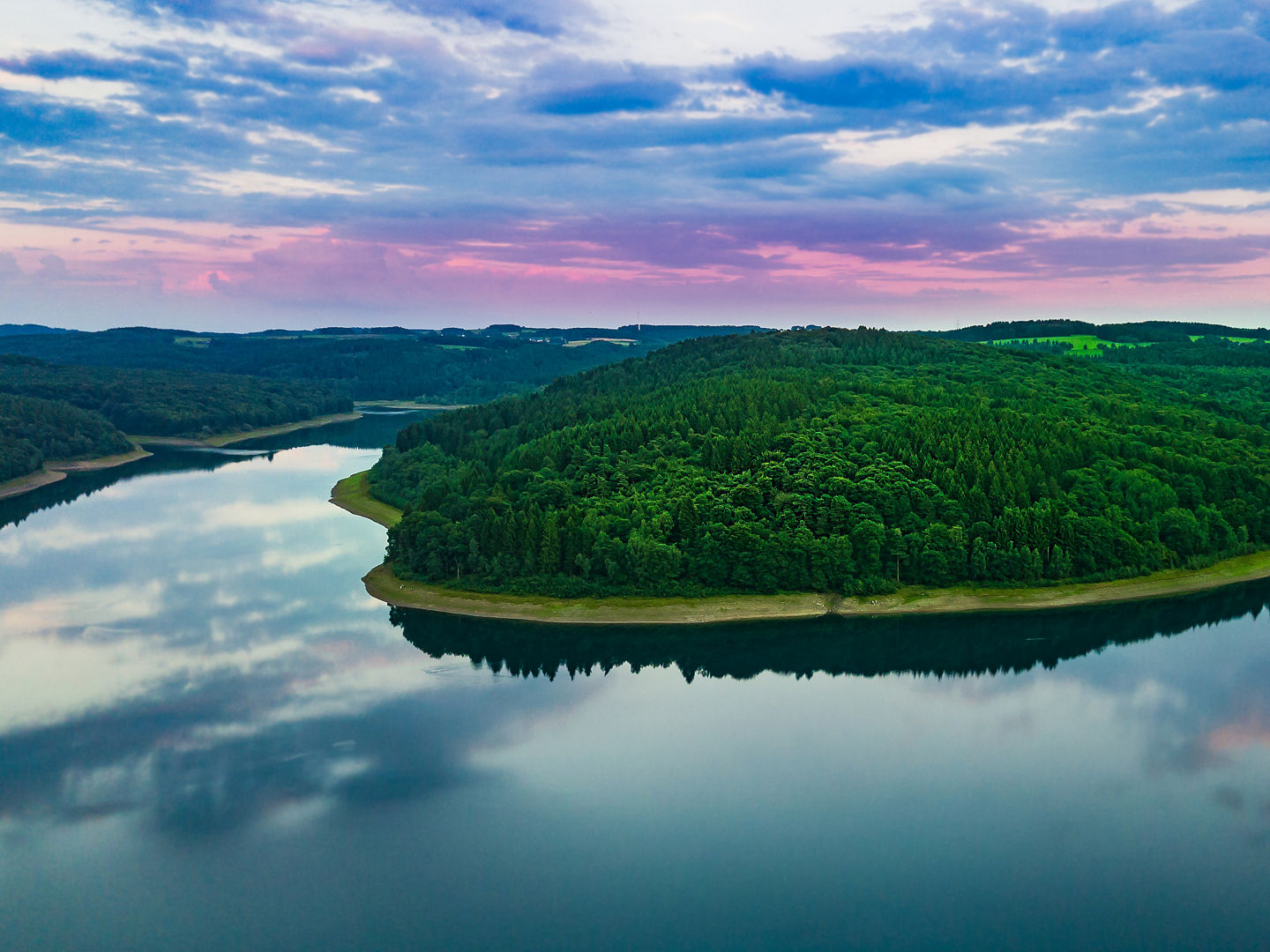 Aerial view of the Wiehltalsperre., Aerial view of the Wiehltalsperre - Wiehl Dam