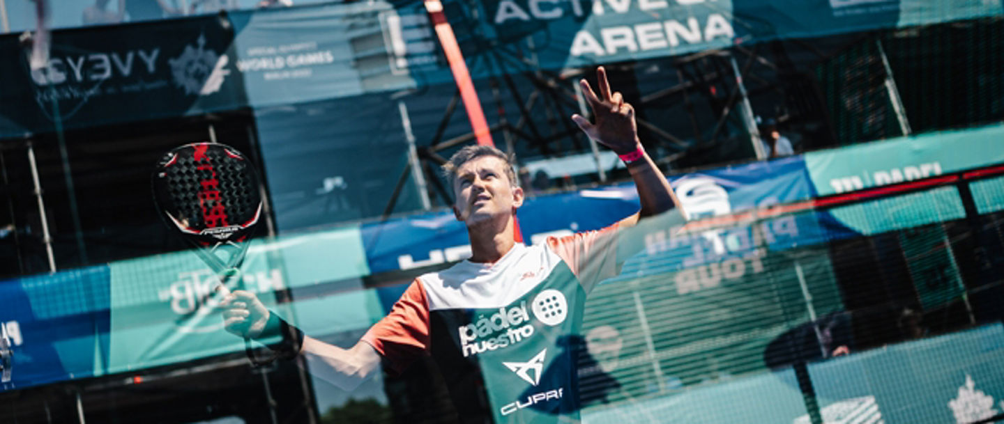 Padelspieler Lindmeyer in der Active City Arena.