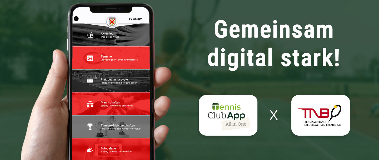 Gemeinsam digital stark: Tennis ClubApp und TNB bauen Partnerschaft aus