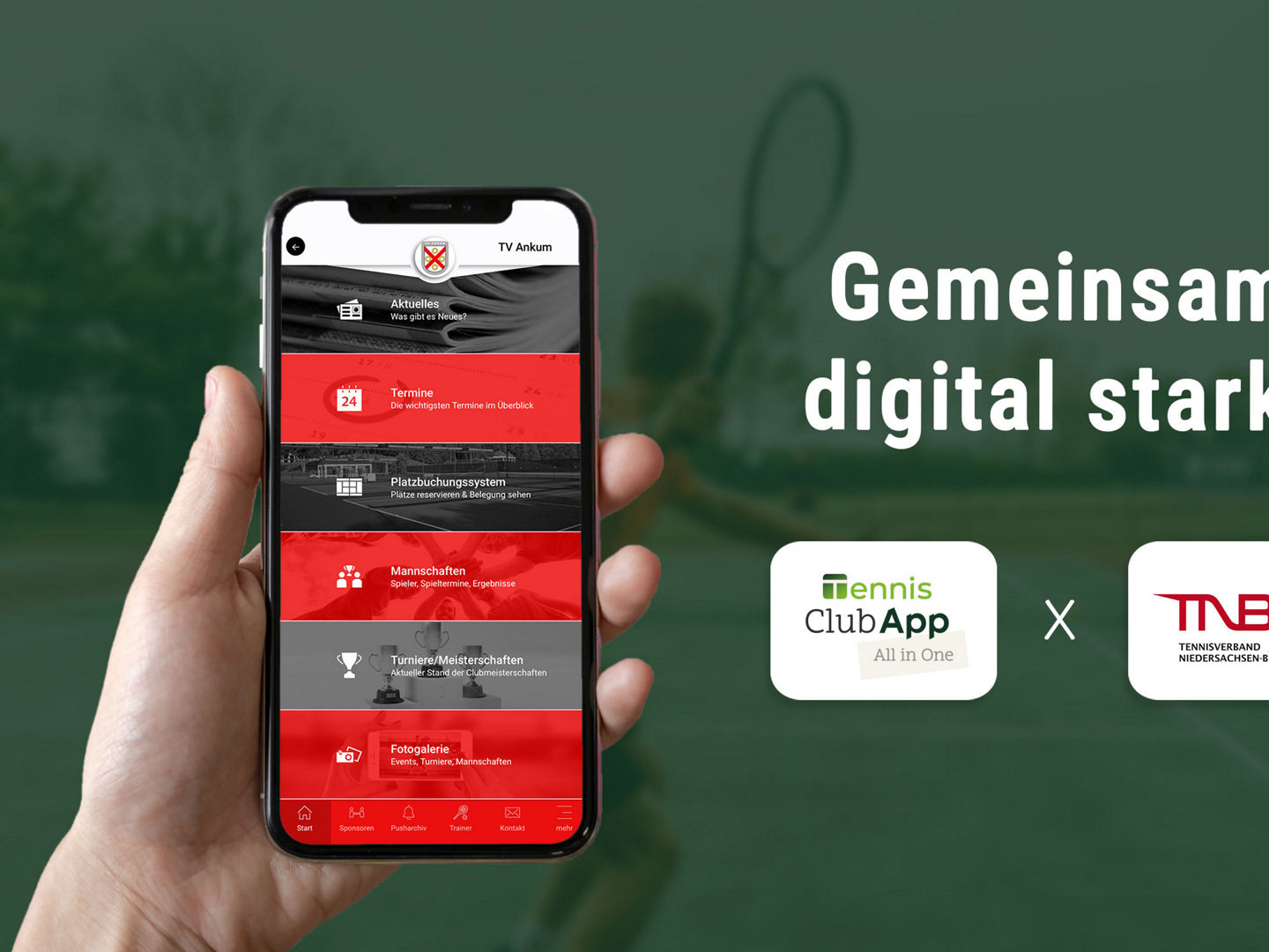 Gemeinsam digital stark: Tennis ClubApp und TNB bauen Partnerschaft aus
