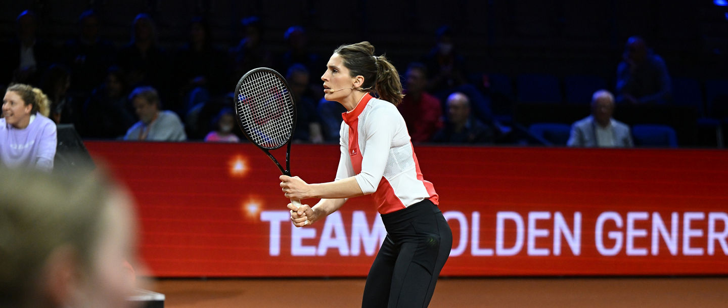 Andrea Petkovic beim Match der Golden Generation gegen die Next Gen. Fotograf  Paul Zimmer