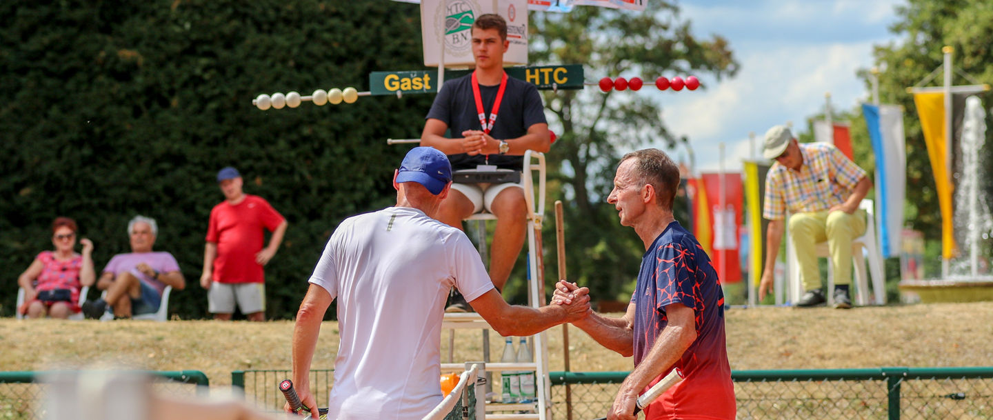 H60: KÃ¼hlkamp, Horst (HTC Schwarz-WeiÃ  Neuss e.V.) und Henn, Norbert (Tennis 65 Eschborn), Deutsche Tennis-Meisterschaften der Senorinnen und Senoren 2018 (DSM 2018), Bad Neuenahr, 31.07.2018, Foto: Claudio GÃ¤rtner