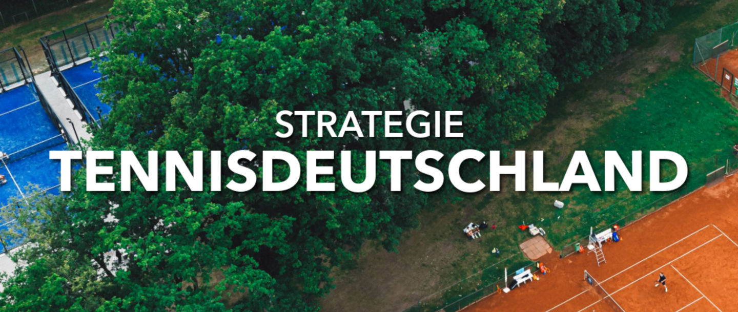 Aerial View of Tennis Courts and Strategy Text