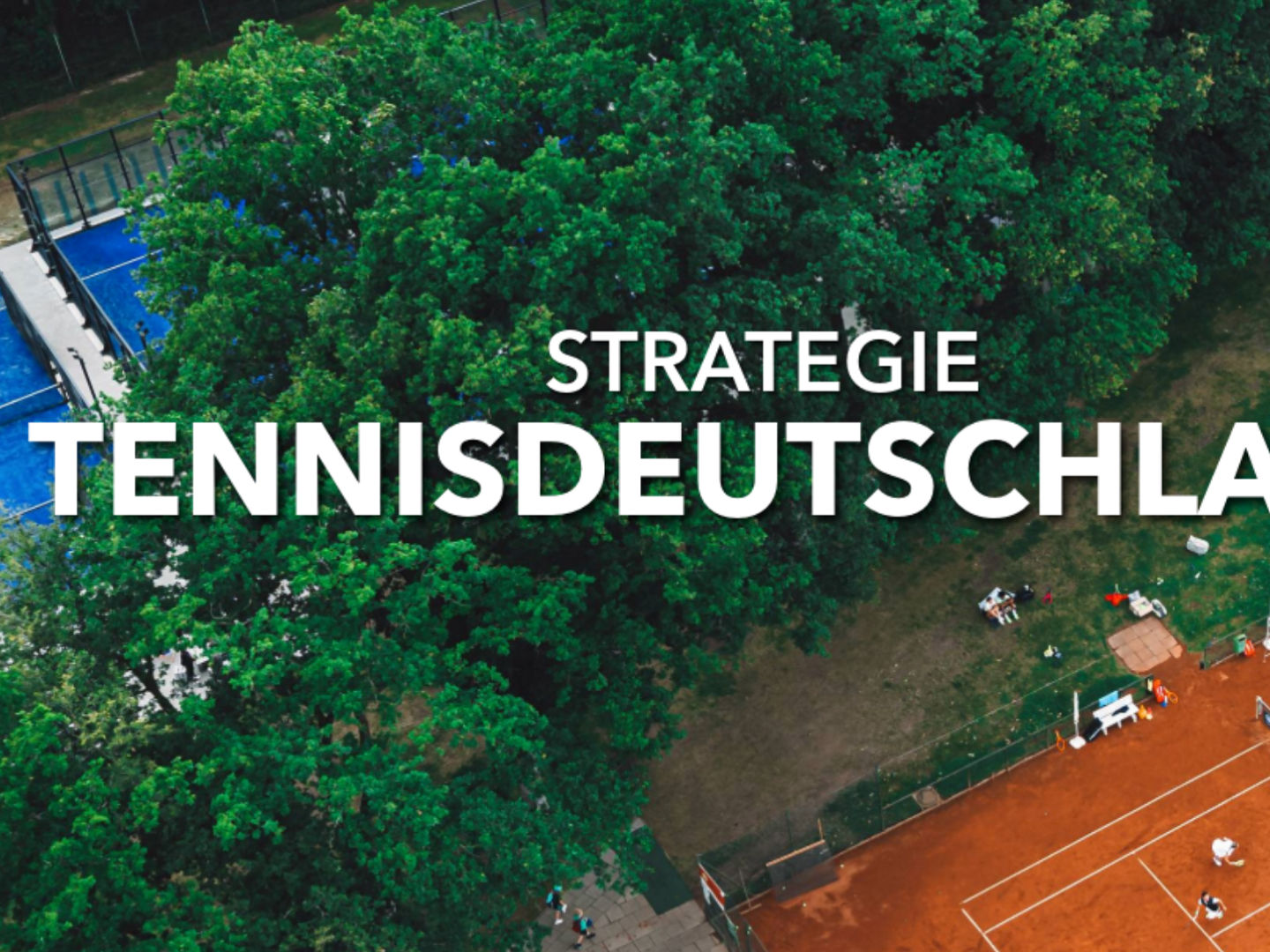 Aerial View of Tennis Courts and Strategy Text