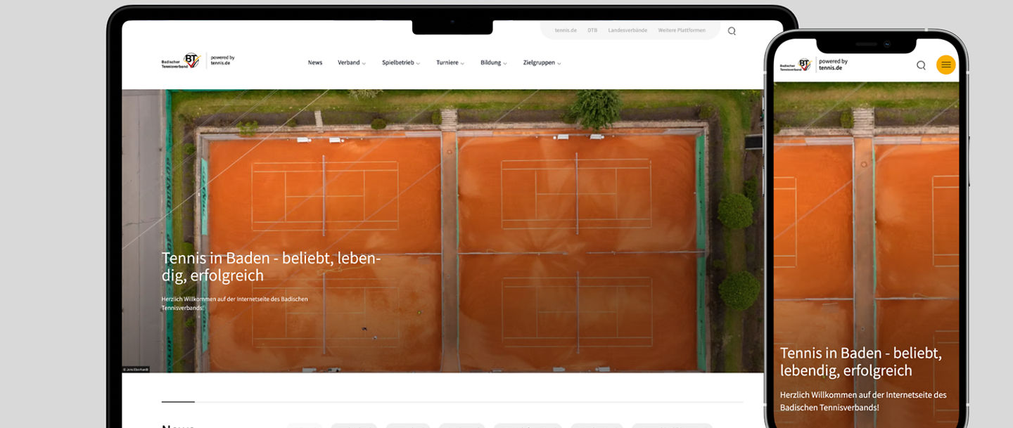 Handy und Laptop mit BTV-Homepage