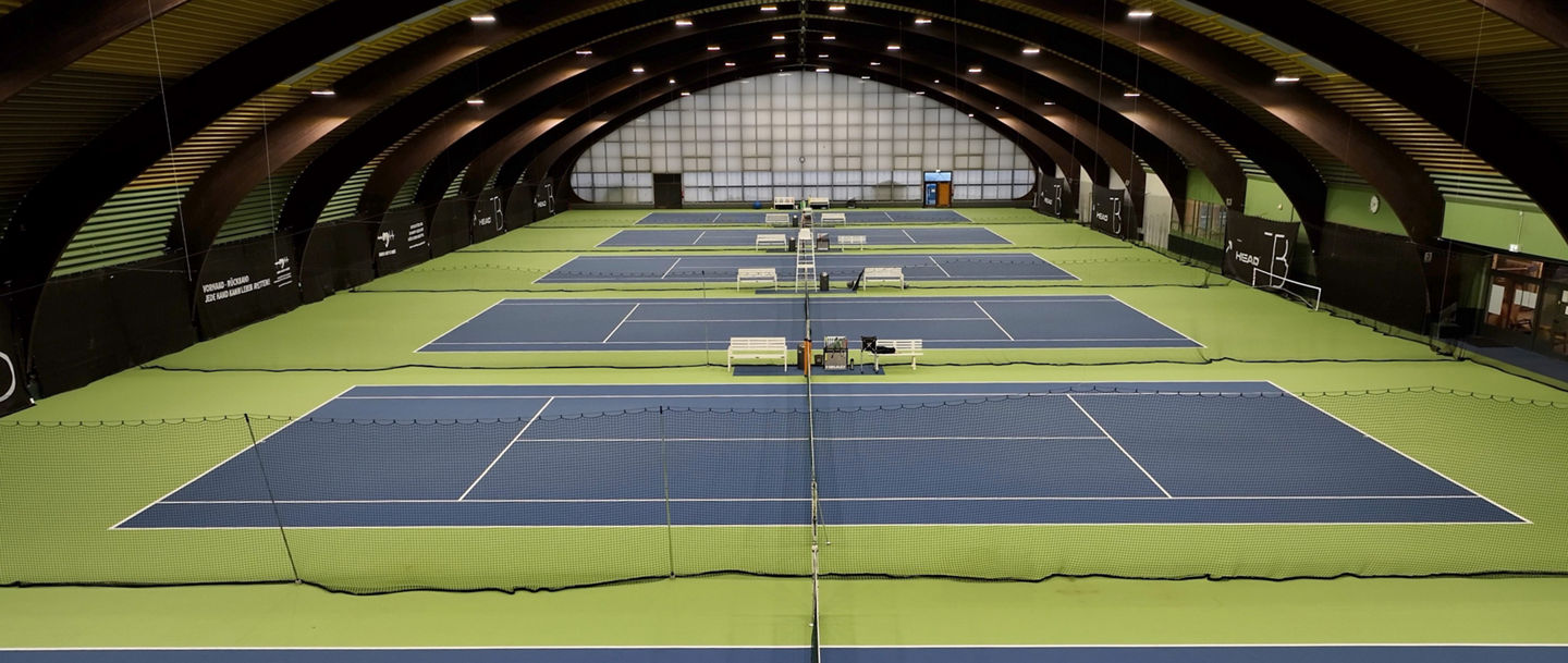 Indoor tennis courts with modern design